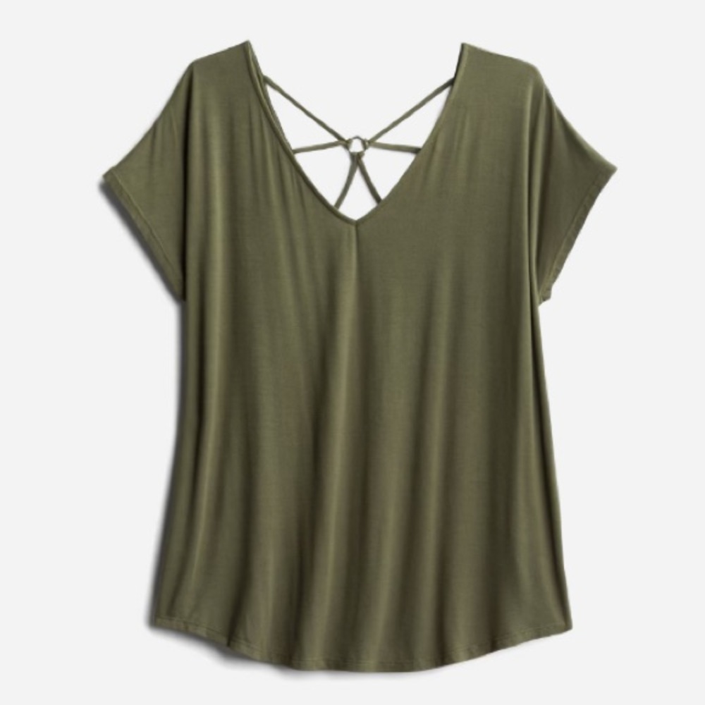 2X green detailed back T-shirt